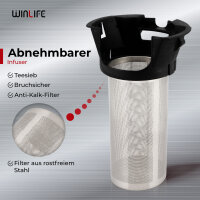 WINLIFE Glaswasserkocher Edelstahl 1,8 Liter...
