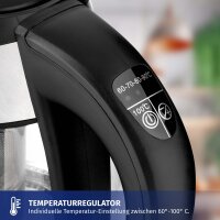 WINLIFE Glaswasserkocher Edelstahl 1,8 Liter Temperatureinstellung Temperaturwahl 60, 70, 80, 90, 100°C Farbwechsel LED| Teekessel Glaswasserkocher mit Warmhaltefunktion