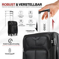 Reisekoffer M Schwarz, Koffer mit 4 laufruhigen Rollen...