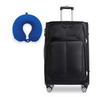 Reisekoffer XL Schwarz, Koffer mit 4 laufruhigen Rollen...